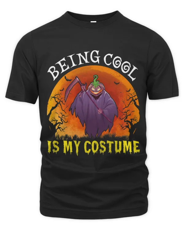Funny Being Cool Is My Costume Vintage Halloween Red Moon
