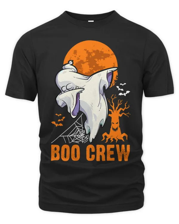 Dabbing Ghost Halloween Orange Moon Boo Crew