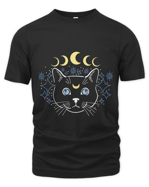 Celestial Cat Moon Phases Anime Witch Whimsigoth Aesthetic