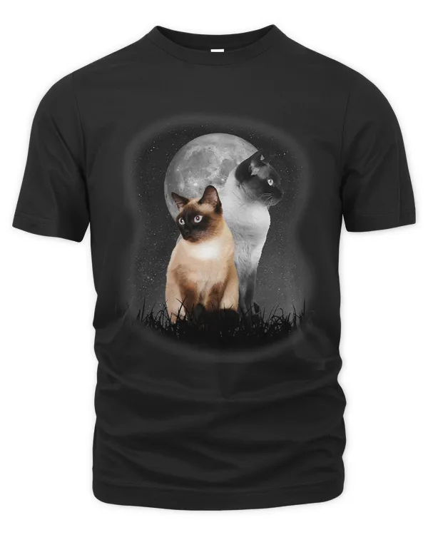 Funny cute Siamese Cat with Moon Siamese Cat Pet Lovers