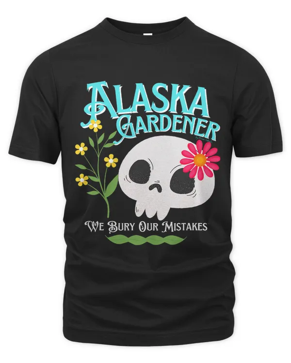 Alaska AK State Rebellious Gardener Cute Skull Flower Garden