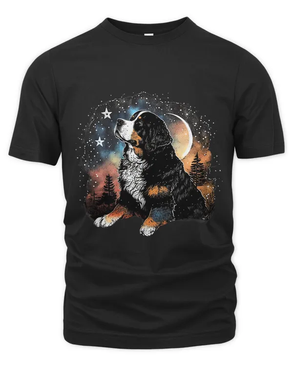 Bernese Mountain Dog Dog Yoga Stars Moon Zen Galaxy Nature