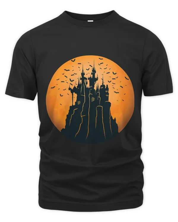 Halloween, Creepy Castle Men Women Kids Moon Bats Costume T-Shirt