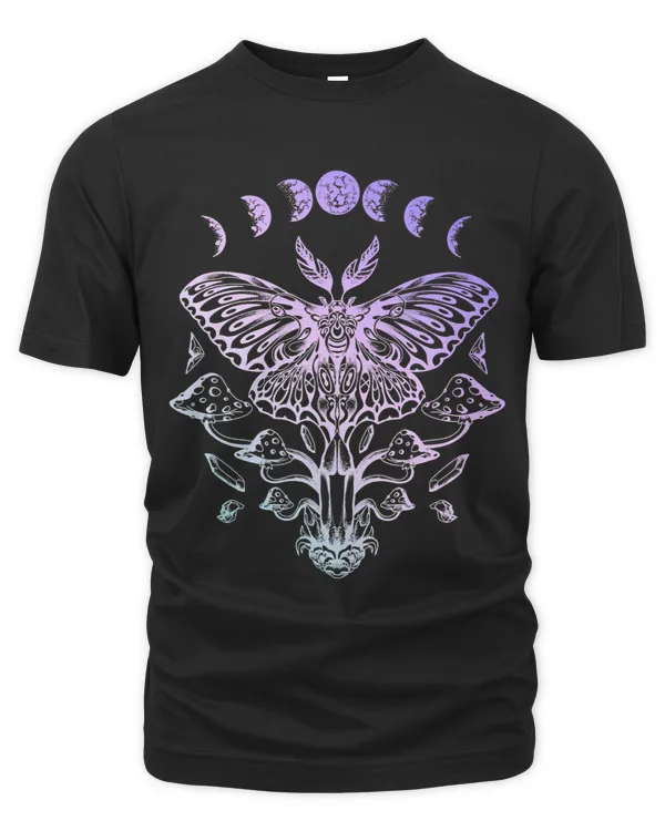 Colorful Luna Moth Moon Phases Mushrooms Celestial Nature