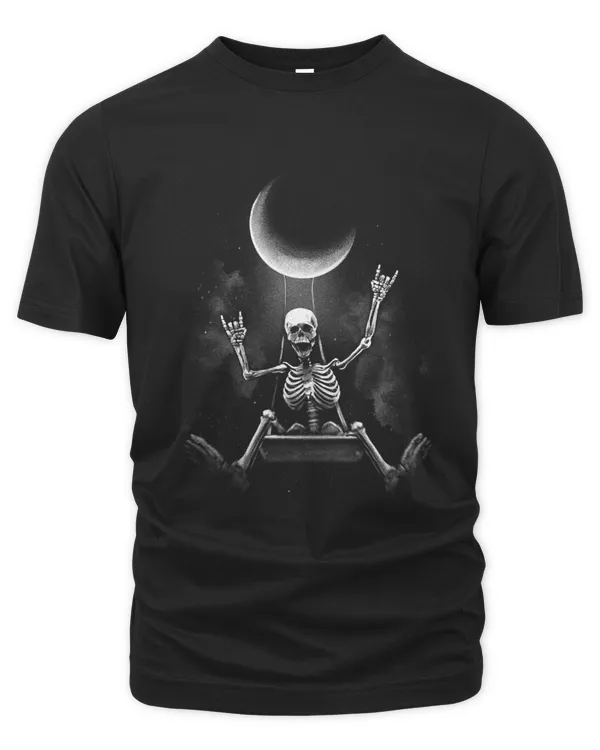 Funny Skeletons Halloween Scary Skeleton Moon