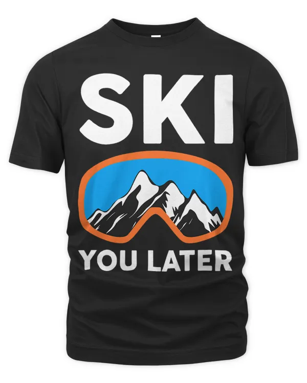 Funny Skier Light Sky Blue Night Sky Moon