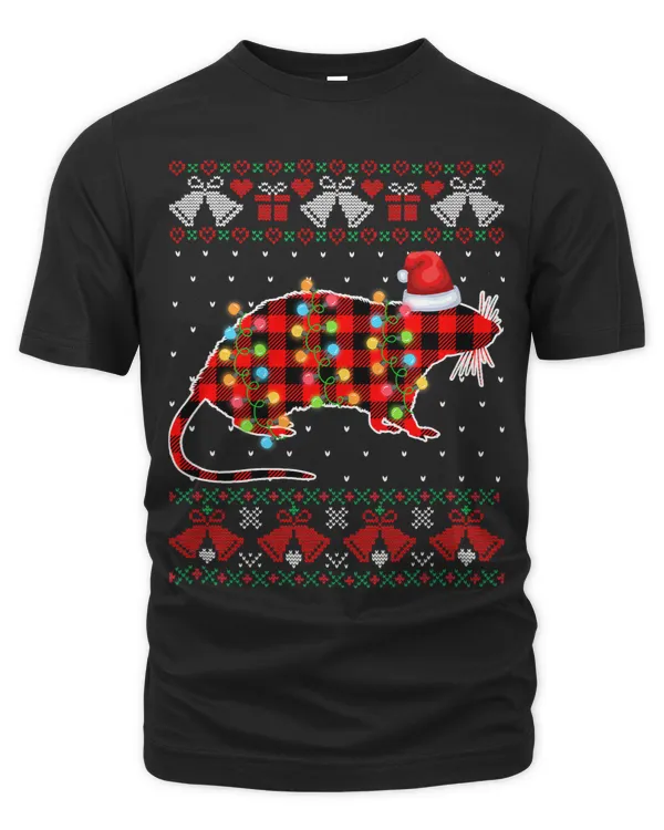 Funny Ugly Christmas Rat Animals Buffalo Red Plaid