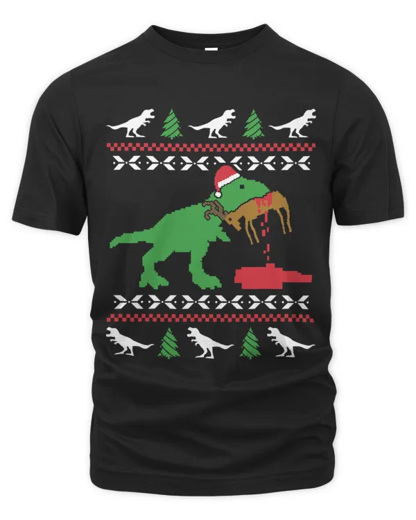 Funny Ugly Christmas Sweater Trex Reindeer Ugly Xmas TRex