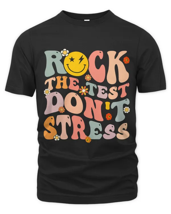 Groovy Rock The Test Motivational Retro Teachers Testing Day