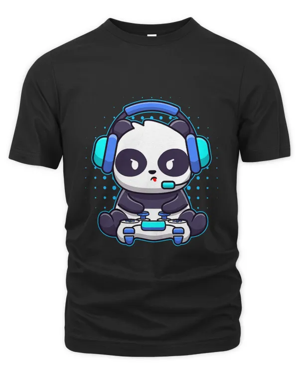 Gaming Panda Videogames Funny Gamer Player Animal Lover