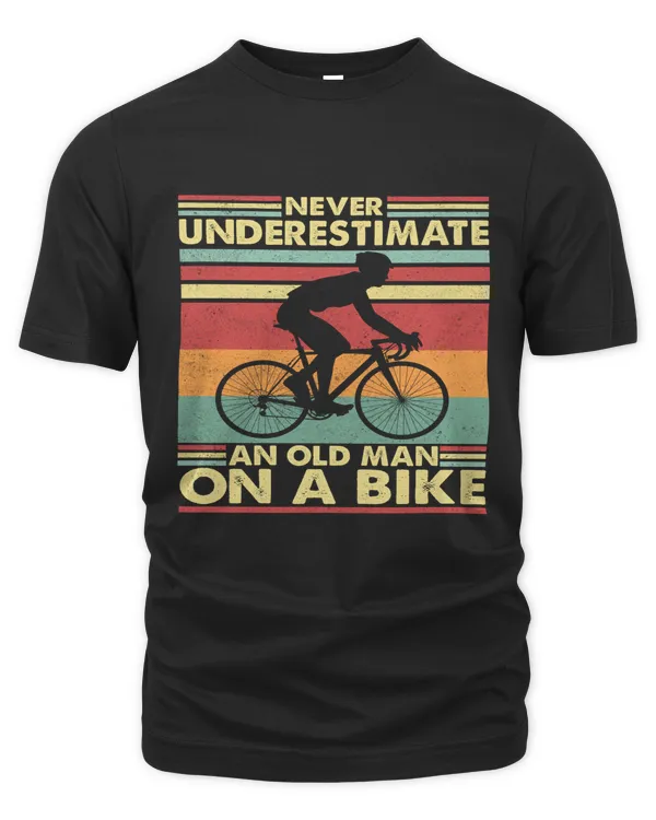 Never Underestimate an Old Man On a Bike Shirt, Cycling T-shirt for Men, Cycling Dad Gift, Cycling Grandpa Cyclist Father's Day Tshirt, Hoodie For Men