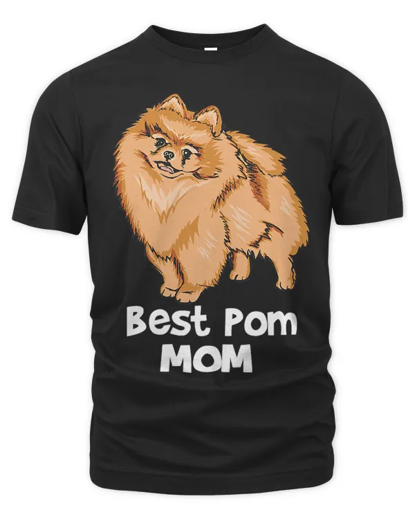 Orange Pomeranian Tee Best Pom Mom