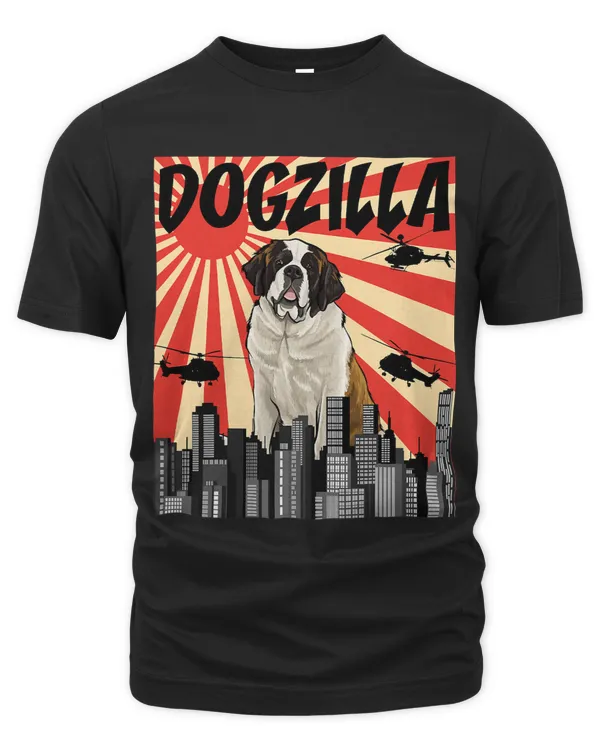 Retro Dogzilla Japanese St. Bernard Dog