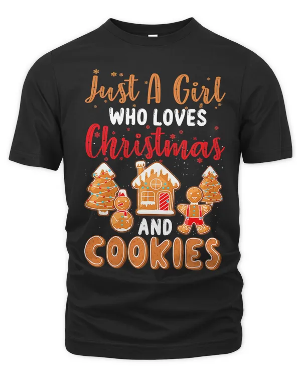 Just a Girl Who Loves Christmas Cookies Gingerbread Cute Kid 161