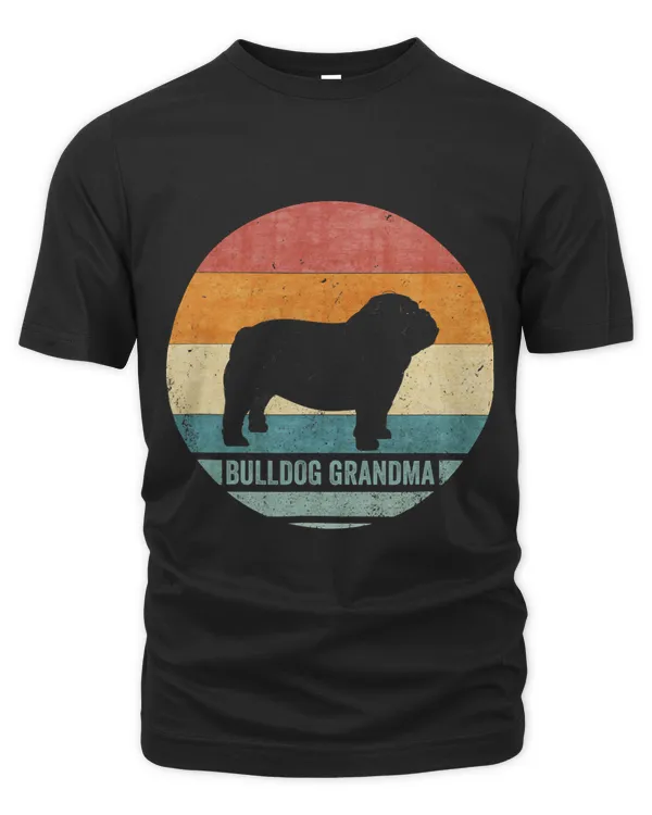 Vintage Retro English Bulldog Grandma Silhouette Puppy Lover 61