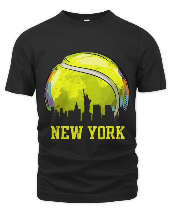 Vintage Tennis Ball New York City Skyline