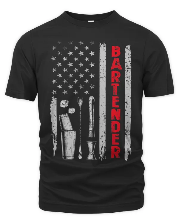 Bartender Bar Working American USA Flag Patriotic Men Women