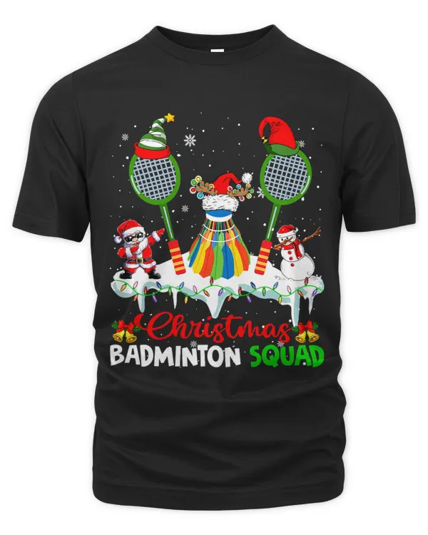 Christmas Badminton Squad Dabbing Santa Elf Badminton Tools