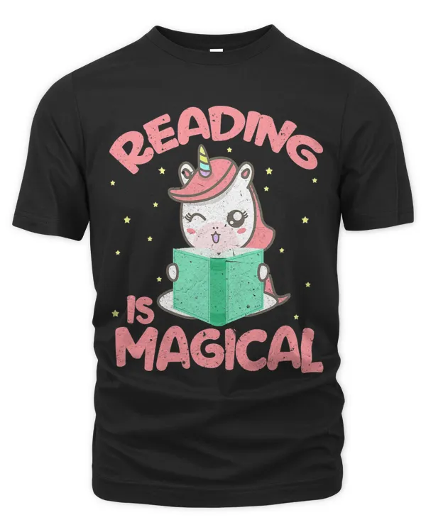 Reading Is Magical Book Unicorn Reader Bookworm Distressed