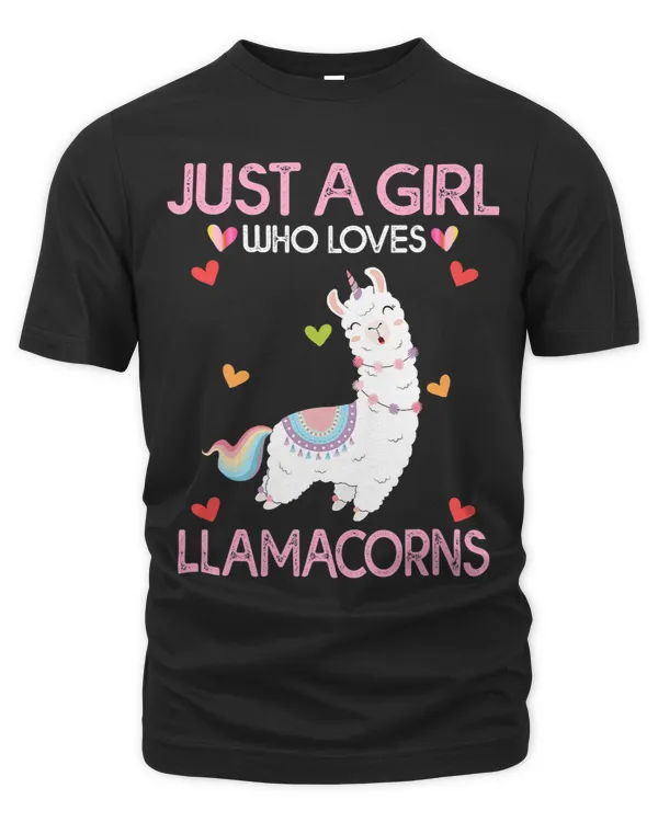 Llama Unicorn Lover Tee Just A Girl Who Loves Llamacorns