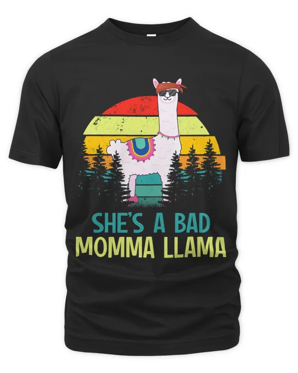 Womens Funny Llama Alpaca Shes a Bad Momma Llama Mama