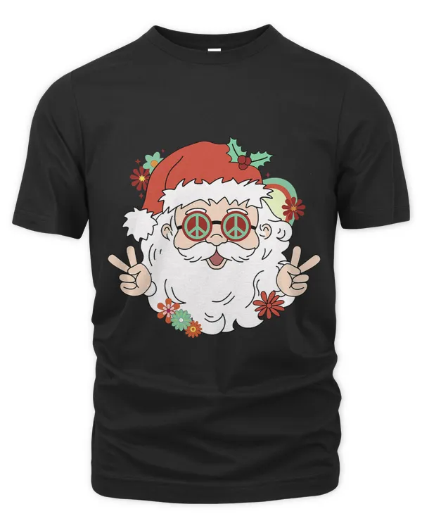 Groovy Hippy Santa Clause 80s Retro Christmas Design Gift