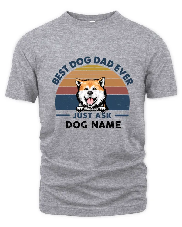 Best Dog Dad Peeking Dog Retro Personalized Shirt, Gift For Dog Dad