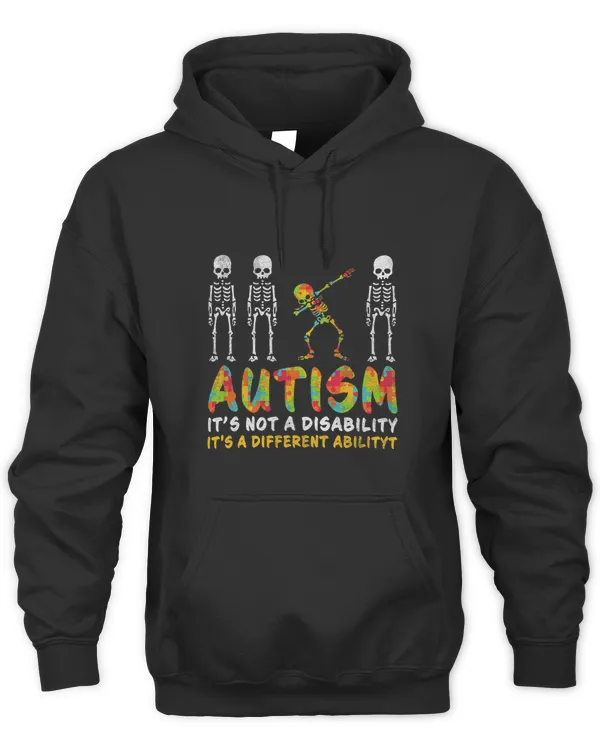 Dabbing Skeleton Not A Disability Autism Awareness Kids Boys 2