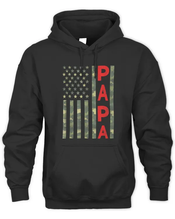 Proud Papa Camouflage American Flag Camo Funny Fathers Day