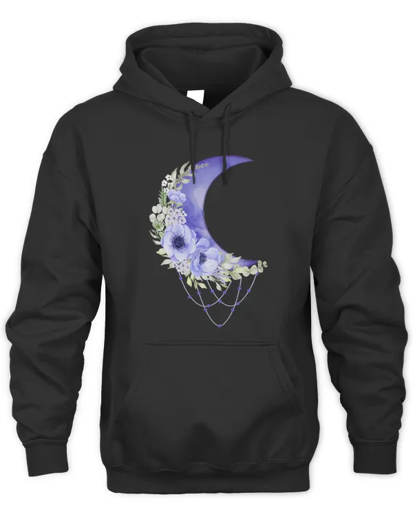 Purple Floral Moon Gothic womens girls Halloween