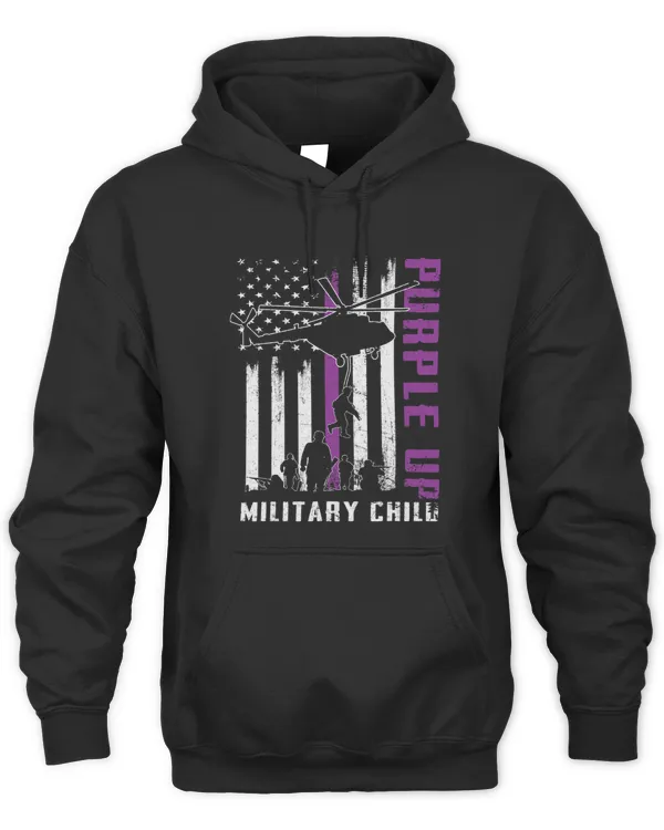 Purple Up Shirts Military Child Kids Army Son US Flag Retro
