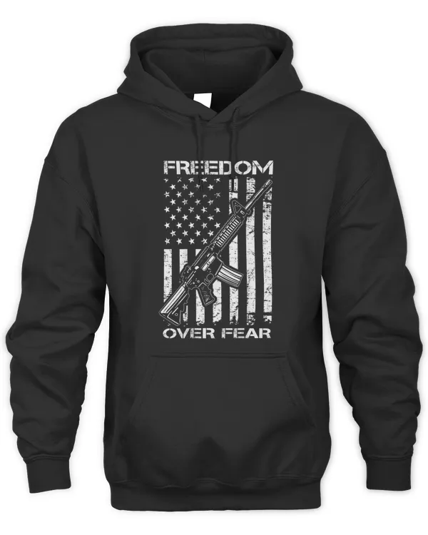 Freedom Over Fear Pro Gun USA Flag 2nd Amendment (ON BACK)