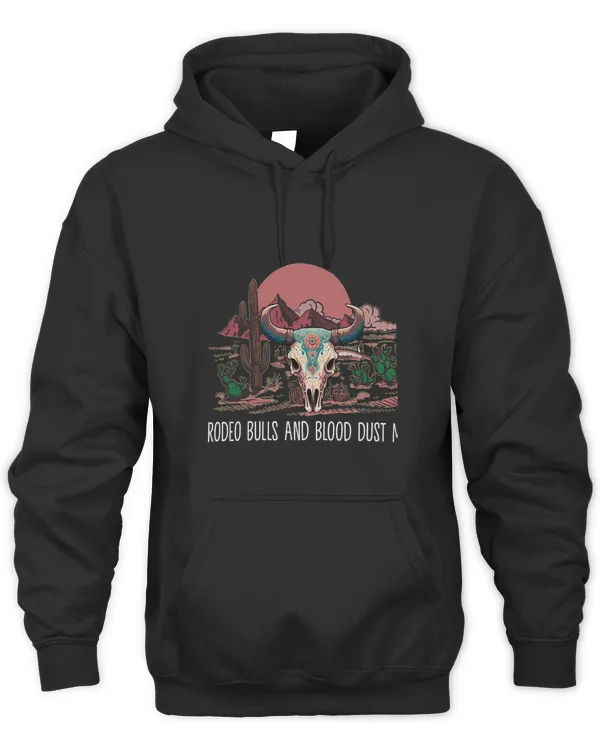 Rodeo Bulls And Blood Dust Mud Cowboy Boots Funny BullSkull