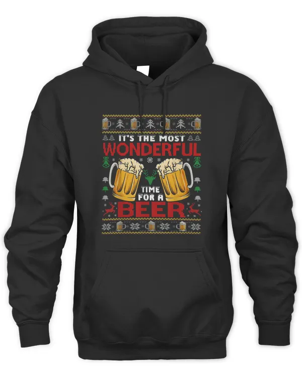 Xmas Wonderful Time For A Beer Ugly Christmas Sweaters