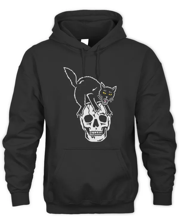 Black Cat And Skull T-Shirt
