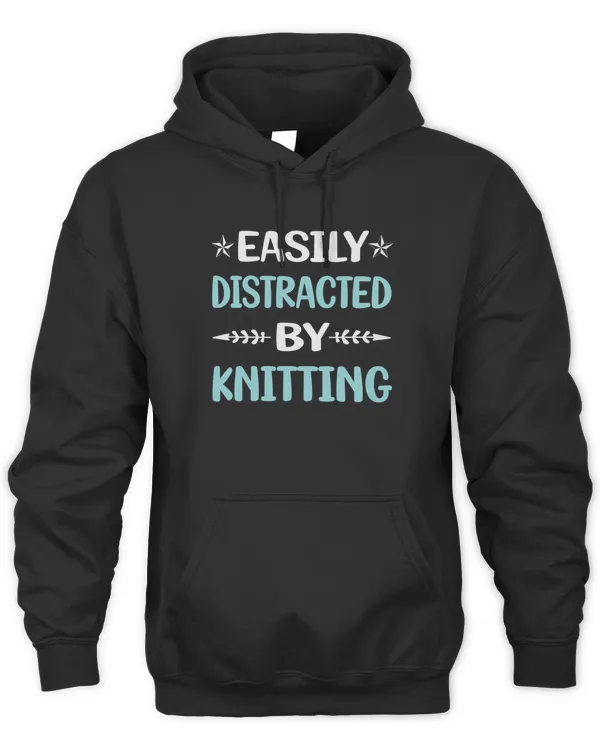 Funny Easily Distracted Knitting Knit Knitter T-Shirt