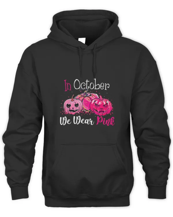 In October We Wear Pink Pumpkin Breast Cancer Halloween