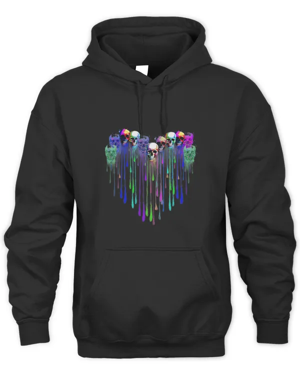 Colorful Heart Skull Dripping