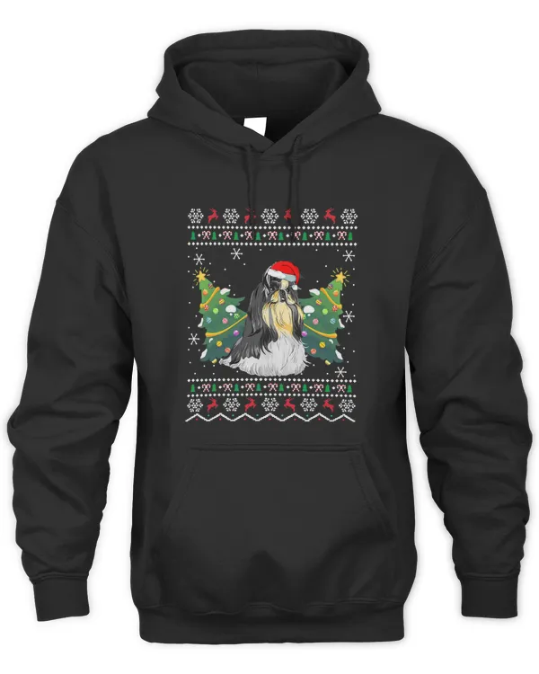 Cute Shih Tzu Xmas Ugly Shih Tzu Santa Hat Christmas Sweater