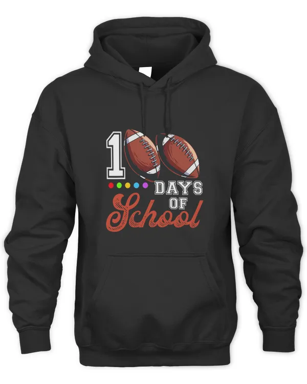 Funny 100 Days Of School Football Lover 100th Day Of School