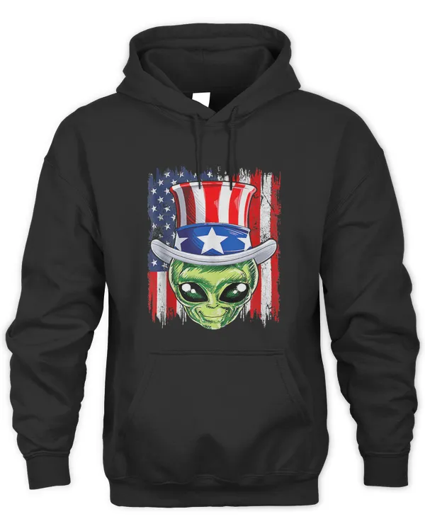 Funny Alien Just HereTo Bang 4th Of July American Flag