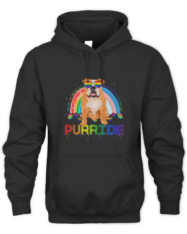 Funny Bulldog Gay Pride Shirt Rainbow Sunglasses LGBTQ