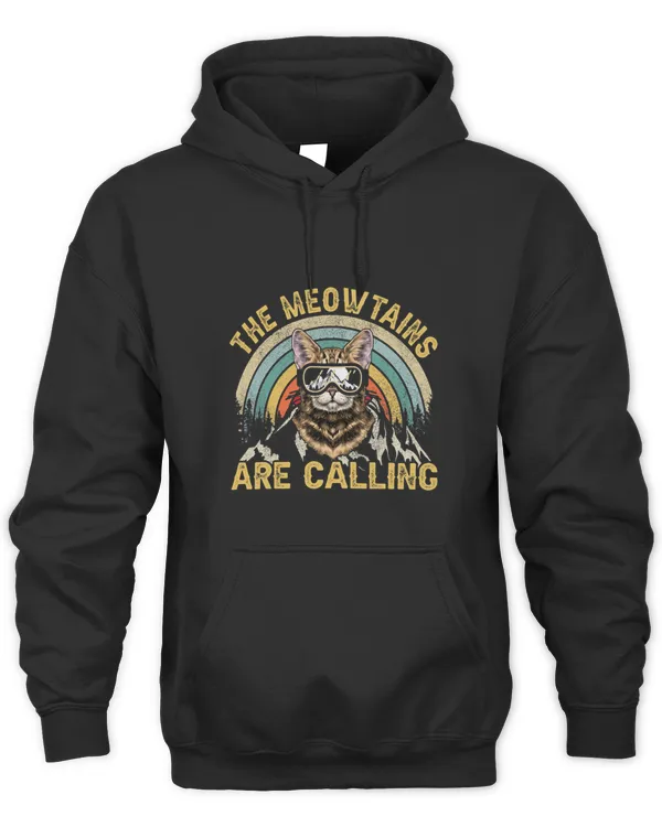 Funny Cat Snowboarder The Meowtains Are Calling Vintage Gift