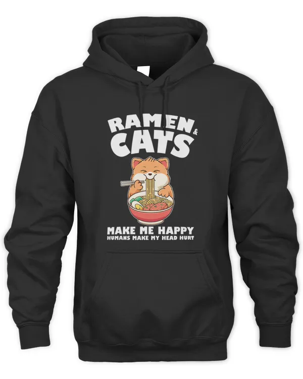 Ramen cats make me happy humans make my head hurt Japanese