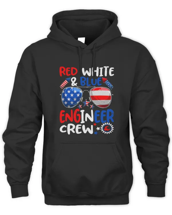 Red White Blue Engineer Crew American Flag Women Men