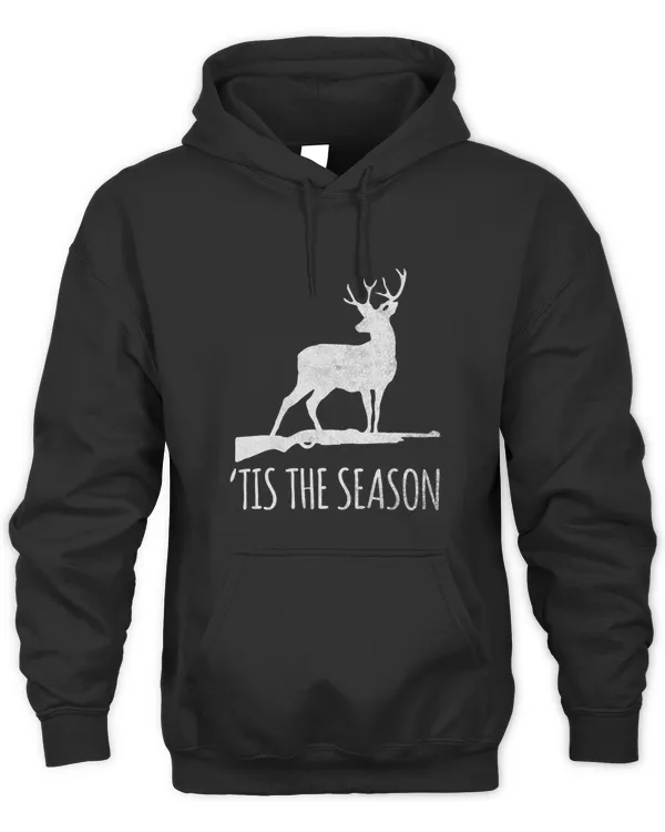 Tis the Season Funny Deer Rifle Hunting Distressed 2