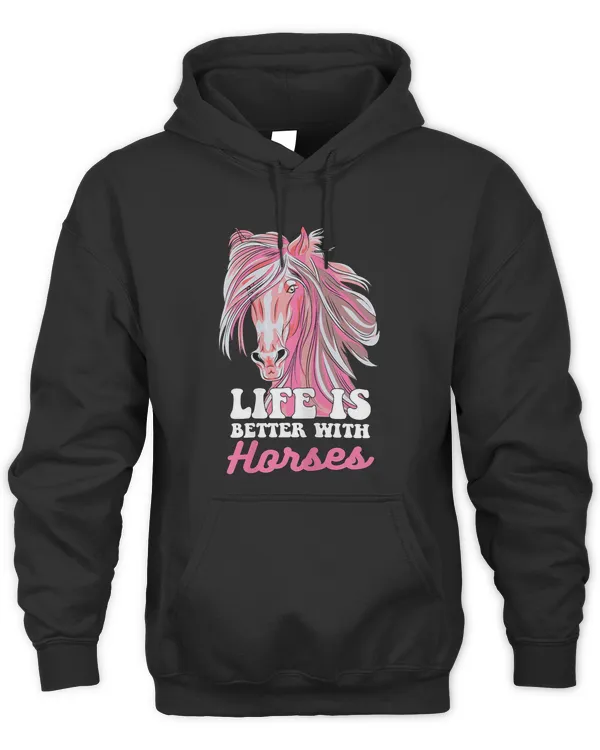Womens Horseback Riding Cartoon Art Horse Lover Gift For Girls