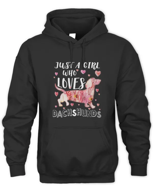 Womens Just A Girl Who Loves Dachshunds Dog Flower Floral