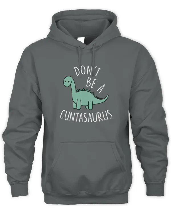 Women's Dinosaur Print Hoodie, "DON'T BE A CUNTASAURUS" Print Long Sleeve Top Pullover