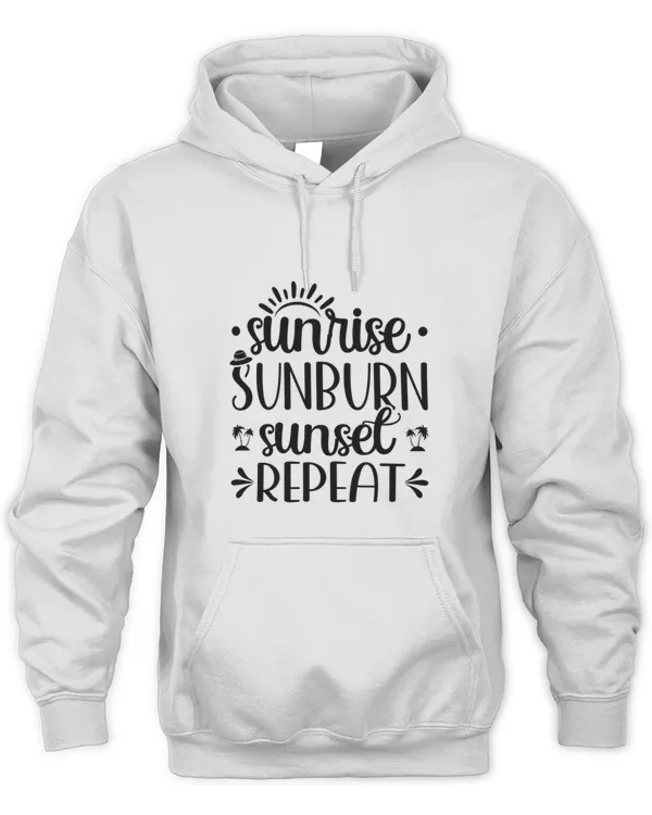 Sunrise Sunburn Sunset Repeat  Catchy Summer Phrases T-Shirt